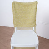Champagne Metallic Shimmer Tinsel Spandex Stretch Chair Slipcover