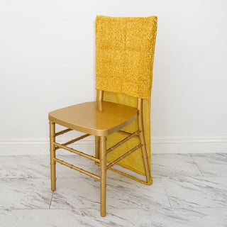 Add Elegance to Your Event with the Gold Metallic Shimmer Tinsel Spandex Stretch Chair Slipcover