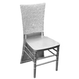 Silver Metallic Shimmer Tinsel Spandex Stretch Chair Slipcover#whtbkgd