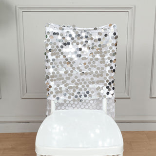 Enhance Your Event Decor with the Silver Big Payette Sequin Chiavari Chair Slipcover