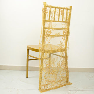 Create a Magical and Memorable Event with the Gold Chair Back Lace Cover