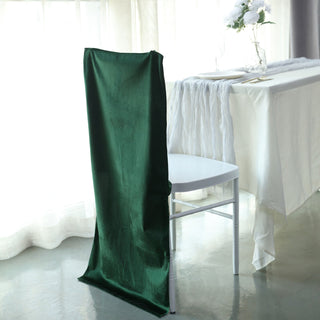 Add a Touch of Luxury with the Hunter Emerald Green Buttery Soft Velvet Chiavari Chair Back Slipcover