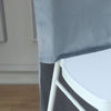 Dusty Blue Buttery Soft Velvet Chiavari Chair Back Slipcover, Solid Back Chair Cover Cap