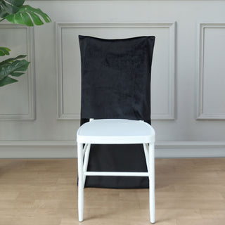 Create a Statement with Black Velvet Chiavari Chair Slipcovers