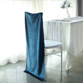 Add a Touch of Luxury with Navy Blue Velvet Chair Cover