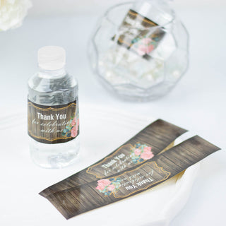 Enhance Your Event with Brown Printed Thank You Bottle Stickers