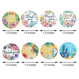 500Pcs | 1Round Thank You Stickers Roll with Tropical Floral Décor Styles, Envelope Seal Labels.5