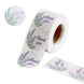Floral Round Thank You Stickers Roll, White/Purple Tinted Background, Envelope Seal Labels#whtbkgd