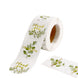 Round Green Leaves Décor Thank You Stickers Roll with Gold Foil Text, Envelope Seal Labels#whtbkgd