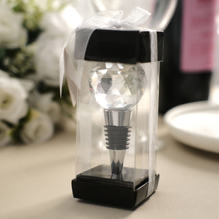 Add a Touch of Glamour with the Clear Crystal Glass Ball Wine Bottle Stopper