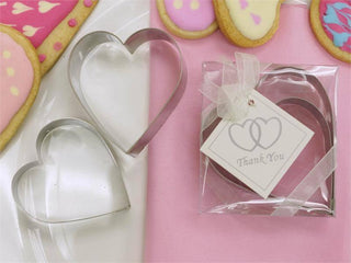 2pcs Stainless Steel Heart Shaped Cookie Cutters - Perfect for Wedding Favors and Party Decor