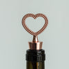 Blush/Rose Gold Metal Studded Heart Wine Bottle Stopper Wedding Favor With Velvet Gift Box