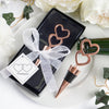 Blush | Rose Gold Metal Double Heart Wine Bottle Stopper Wedding Favor With Velvet Gift Box