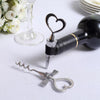 Silver Metal Heart Wine Bottle Opener / Cork Stopper Wedding Favor Set, Souvenir