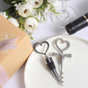 Silver Metal Heart Wine Bottle Opener / Cork Stopper Wedding Favor Set, Souvenir