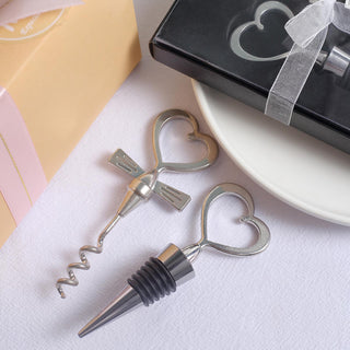 The Perfect Silver Metal Heart Wine Bottle Opener / Cork Stopper Party Favor