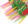 50 Pack | Multi-Colored Tropical Fruit Luau Pool Party Drinking Straws#whtbkgd