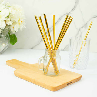 Add Glamour and Elegance to Your Drinks with Metallic Gold Foil Straws
