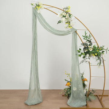 20ft Sage Green Gauze Cheesecloth Fabric Wedding Arch Drapery, Window Scarf Valance, Boho Decor Arbor Curtain Panel