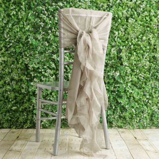 Enhance Your Event Decor with Natural Chiffon Hoods and Willow Chair Sashes