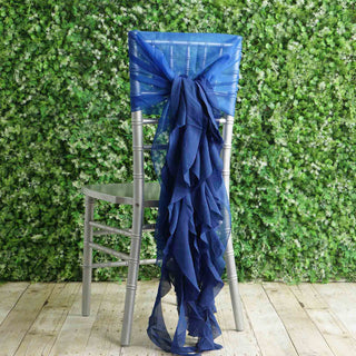 Elevate Your Event Decor with Royal Blue Chiffon Hoods