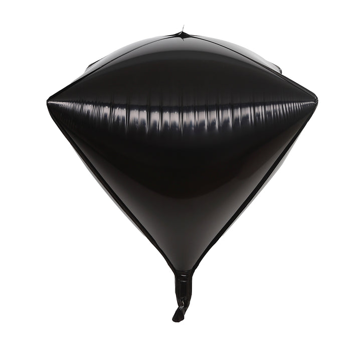 3 Pack | 16inch Shiny Black 4D Diamond Self-Sealing Reusable Foil Balloon#whtbkgd