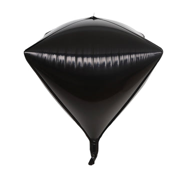 3 Pack 16" Shiny Black 4D Diamond Self-Sealing Reusable Foil Balloon
