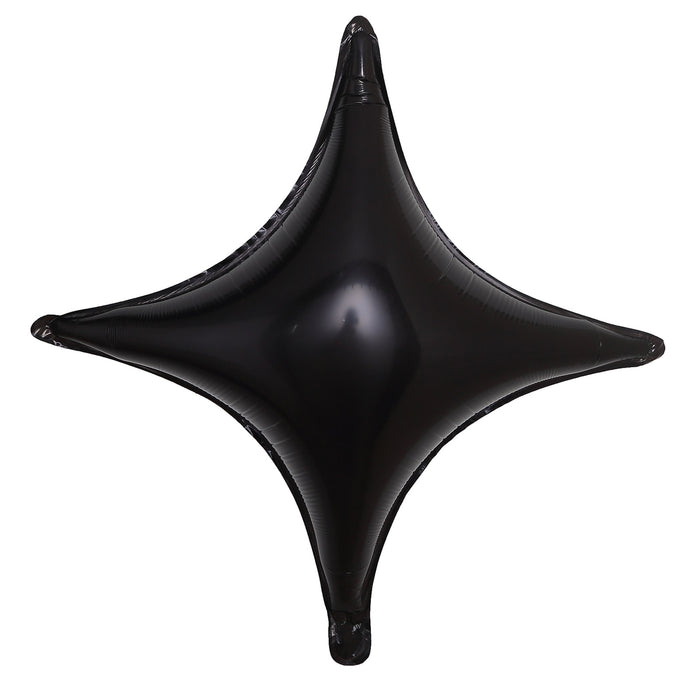 3 Pack | 23inches Shiny Black Quadrangle Star Mylar Foil Helium Air Balloon#whtbkgd