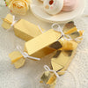25 Pack | Shiny Gold Candy Shape W/Satin Ribbon Party Favor Gift Boxes - Clearance SALE