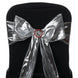Shimmering Polyester Chair Sashes - Silver- 5 PCS#whtbkgd