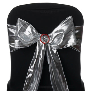 Add a Touch of Elegance with Silver Metallic Chair Sashes