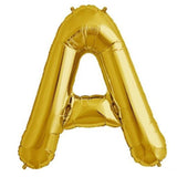 16inch Shiny Metallic Gold Mylar Foil Alphabet Letter and Number Balloons - A