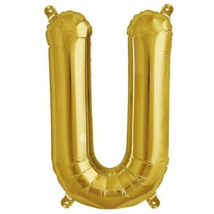 Gold foil balloon letter U