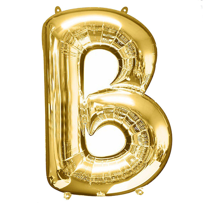 40inch Shiny Metallic Gold Mylar Foil Helium/Air Alphabet Letter Balloon - B