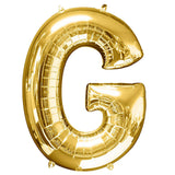 Gold foil letter G balloon