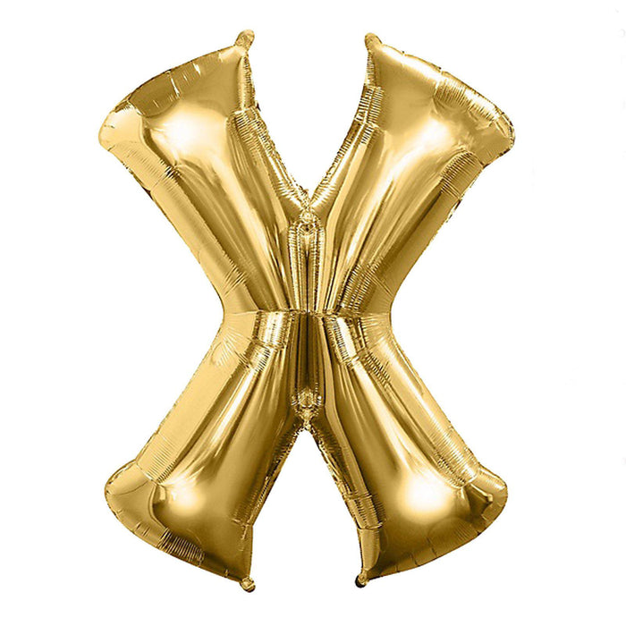 40inch Shiny Metallic Gold Mylar Foil Helium/Air Alphabet Letter Balloon - X