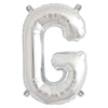 16inches Shiny Metallic Silver Mylar Foil Alphabet Letter Balloons - G