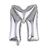 40inch Shiny Metallic Silver Mylar Foil Helium/Air Alphabet Letter Balloon - M