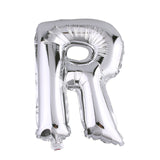 40inch Shiny Metallic Silver Mylar Foil Helium/Air Alphabet Letter Balloon - R