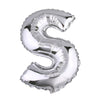40inch Shiny Metallic Silver Mylar Foil Helium/Air Alphabet Letter Balloon - S