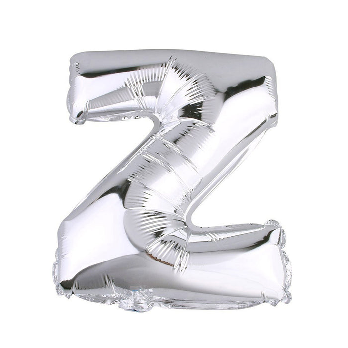 40inch Shiny Metallic Silver Mylar Foil Helium/Air Alphabet Letter Balloon - Z