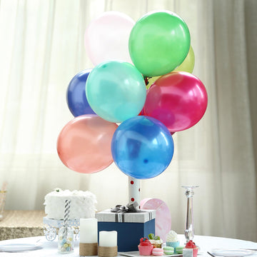 25 Pack | 12" Shiny Pearl Assorted Colors Latex Helium or Air Balloons