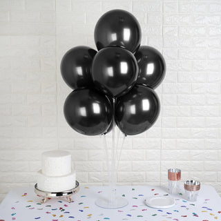 Add a Touch of Elegance with Shiny Pearl Black Latex Prom Balloons