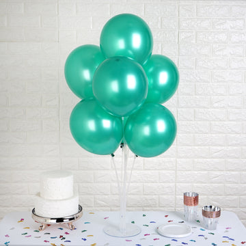 25 Pack 12" Shiny Pearl Green Latex Helium, Air or Water Balloons