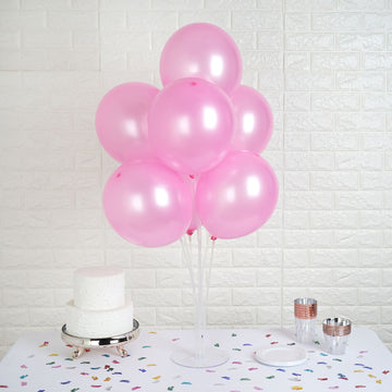 25 Pack | 12" Shiny Pearl Pink Latex Helium, Air or Water Balloons