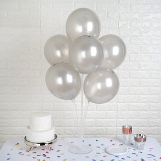 Add a Touch of Elegance with 12" Shiny Pearl Silver Latex Balloons