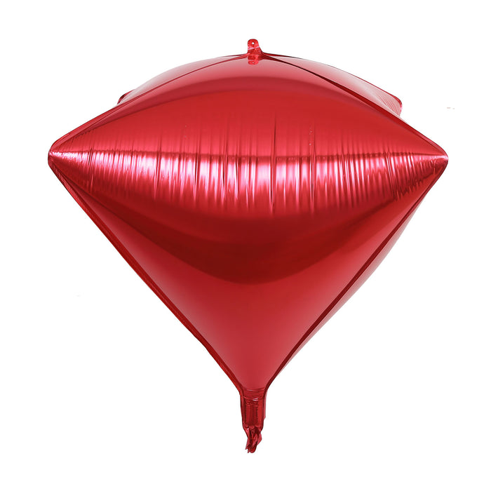 3 Pack | 16inch Shiny Red 4D Diamond Self-Sealing Reusable Foil Balloon#whtbkgd