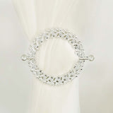 2 Pack | 7inch Silver Barrette Style Acrylic Crystal Curtain Tie Backs