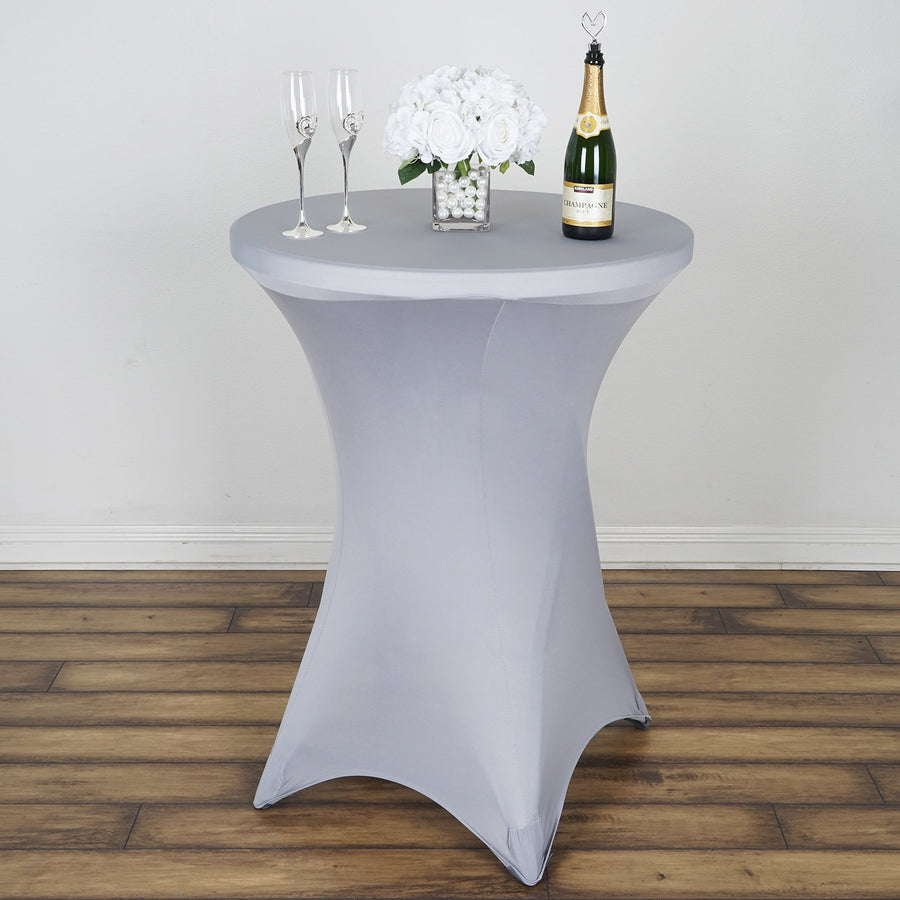 Cocktail Spandex Table Cover - Silver