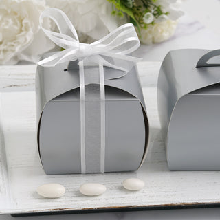 Silver Cupcake Party Favor Gift Boxes - Stylish and Functional